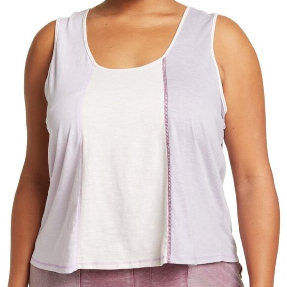 Fourteenth Place Nordstrom Colorblock Tank Top Purple Orchid Petal Size 1X - Picture 1 of 5
